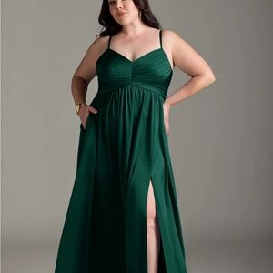 Azazie Green Maxi Dress